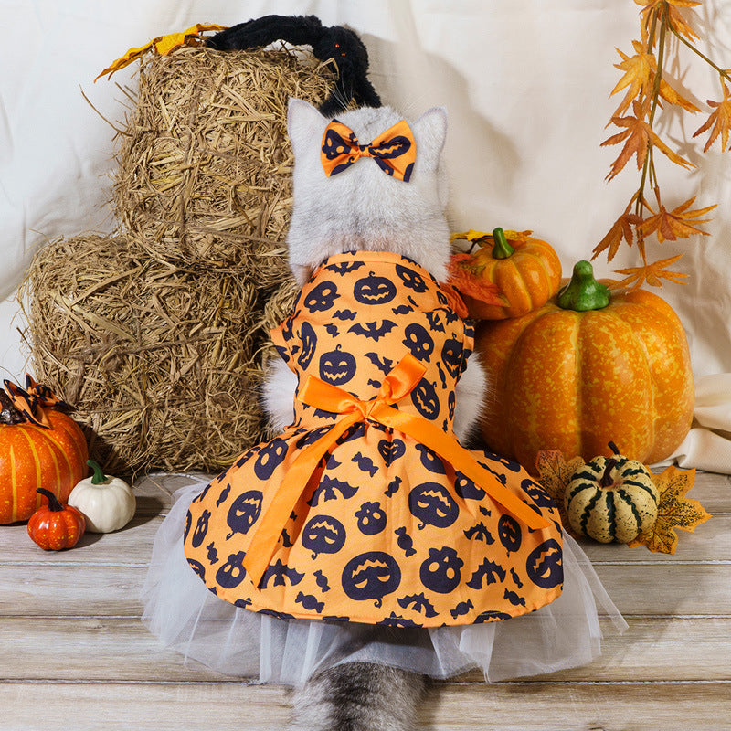Halloween and Christmas pet dress for dogs and cats, front view