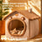 Bear house enclosed cave pet bed for cats, photo 6