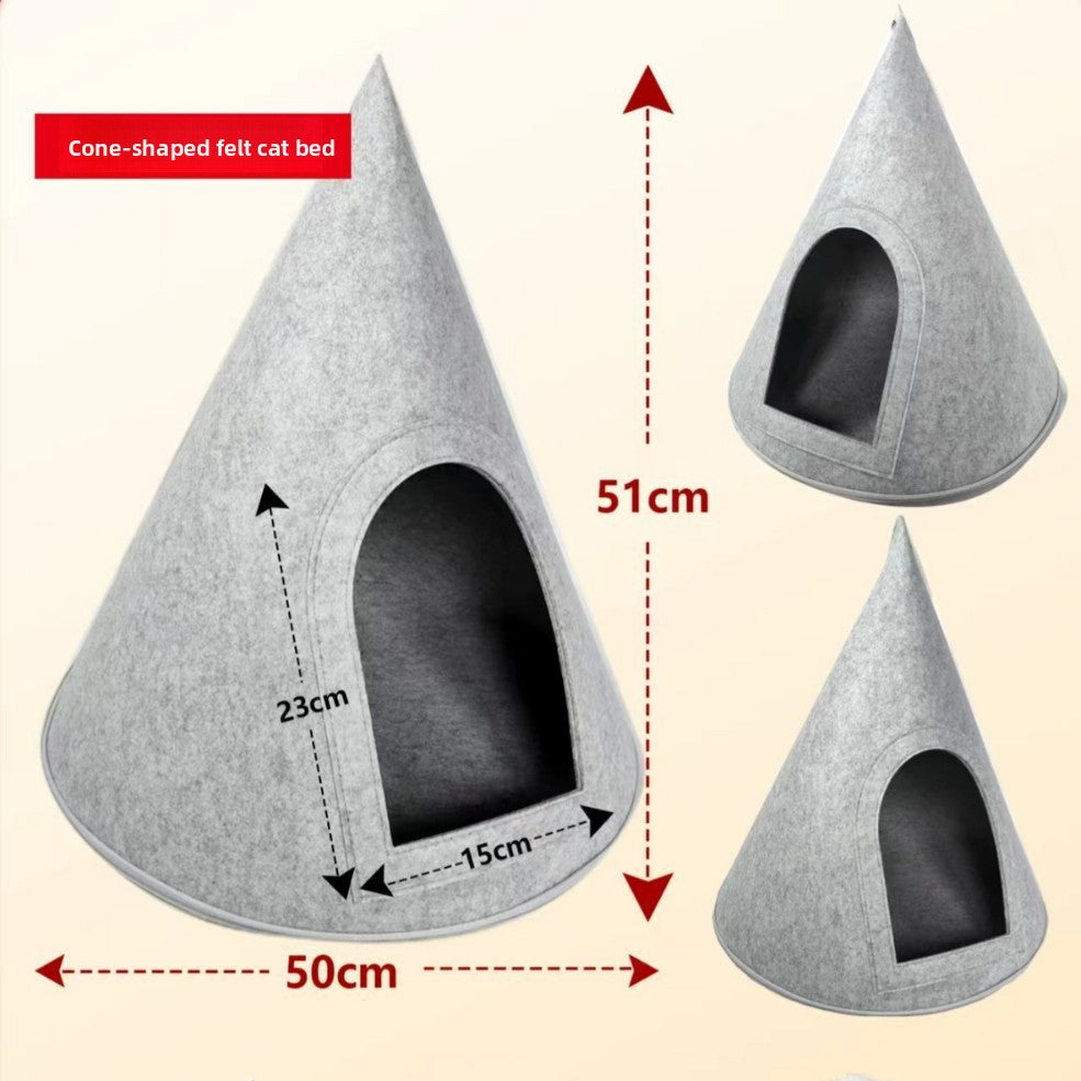 Felt cat nest opened flat as a soft resting mat