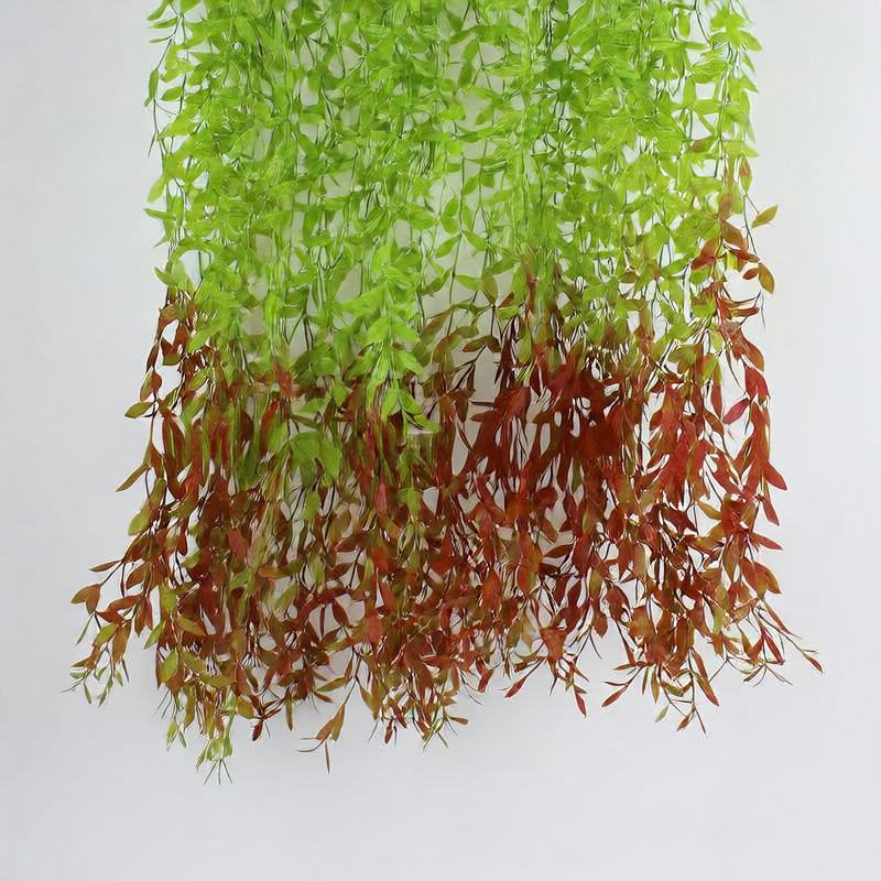 Artificial willow branch with realistic leaves, detail photo 3