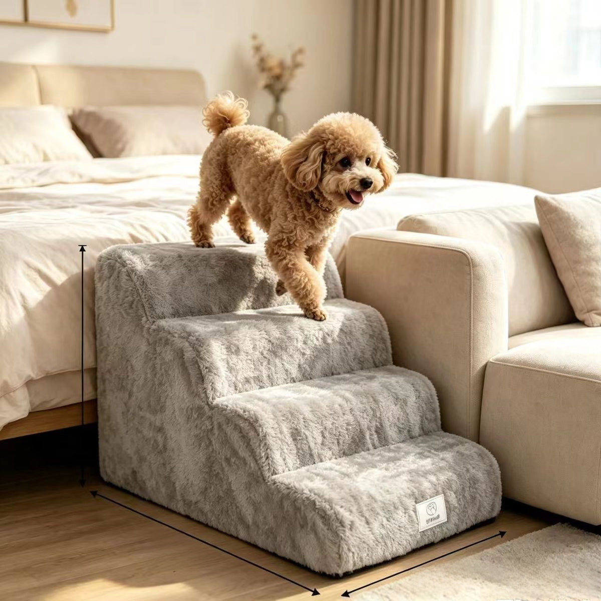 Detachable foam pet stairs with fleece cover, photo 15 of 15