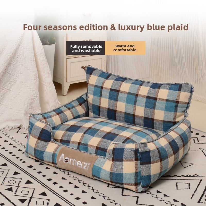 Check pattern pet nest bed with removable washable cover, photo 75 of 77