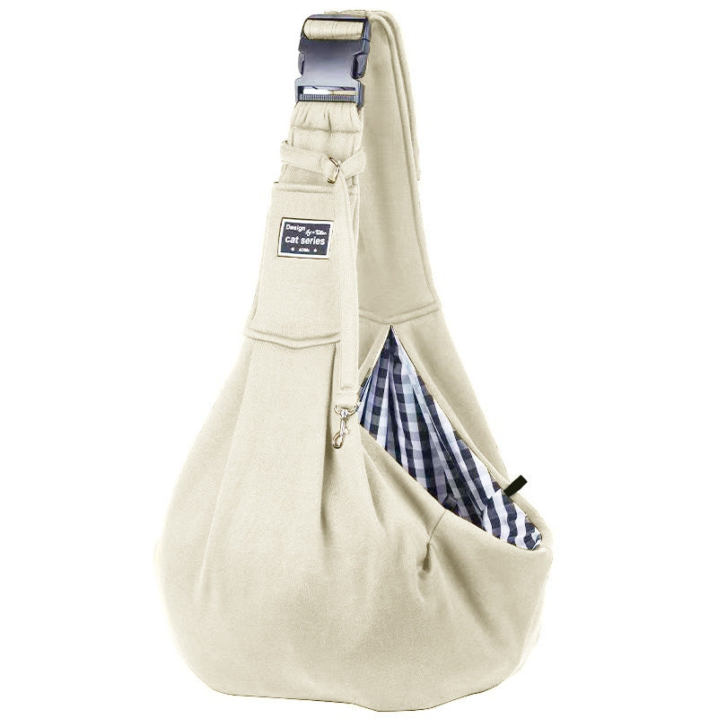Grey pet sling carrier bag with adjustable shoulder strap, photo 13