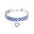Elastic crystal pet necklace collar with silver plated charm in white, view 17