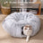 Foldable plush cat tunnel bed and play tunnel, view 2