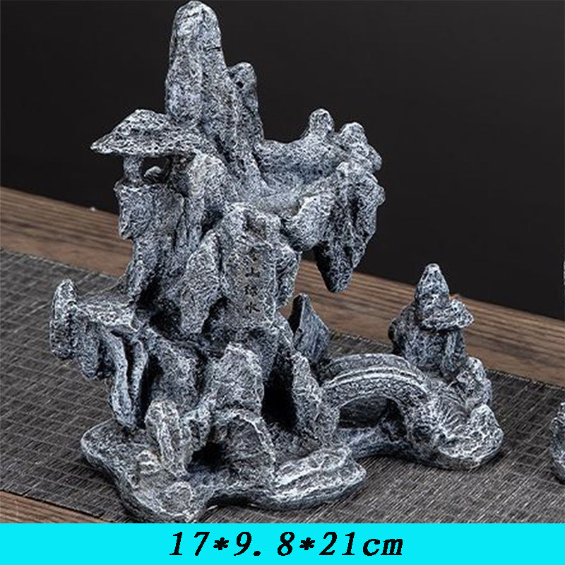 Stone rockery aquarium ornament shaped like mountain peaks