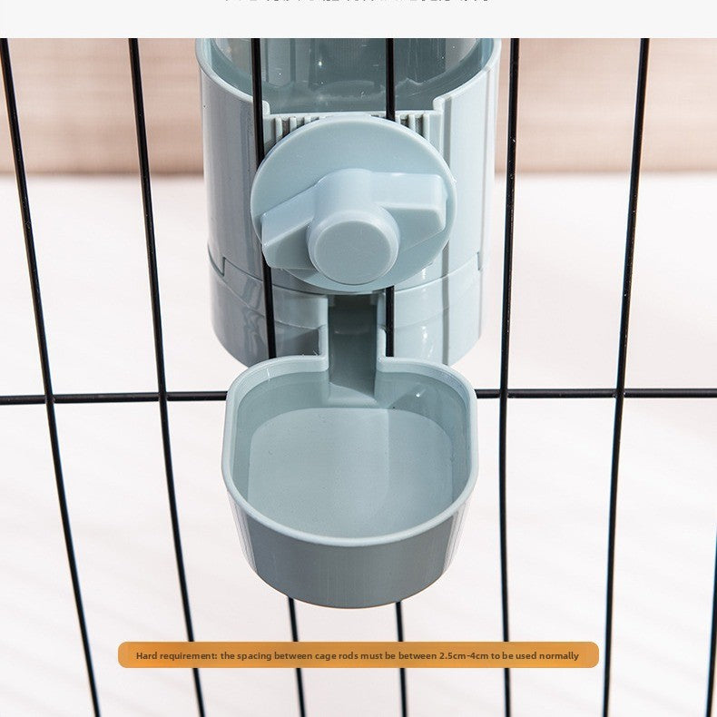 Hanging Pet Feeder and Water Dispenser Set, 500g Food and 500ml Water, Cage Mount