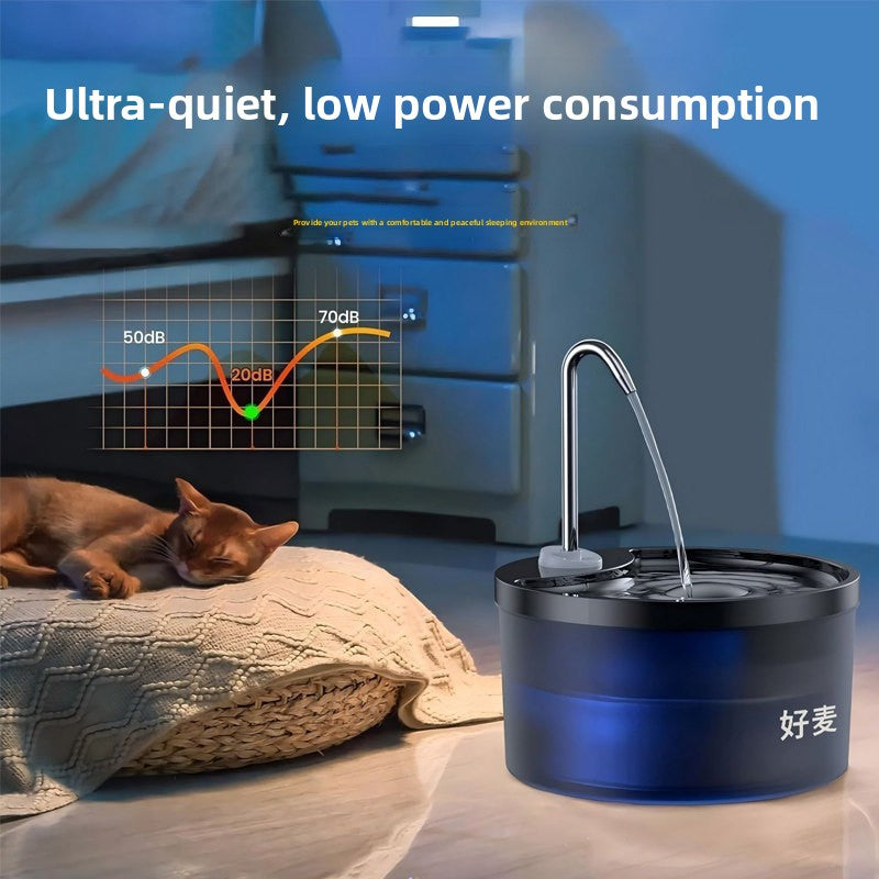 Cat Water Fountain with LED Light, Low Water Alert and Quiet Pump, Large Capacity