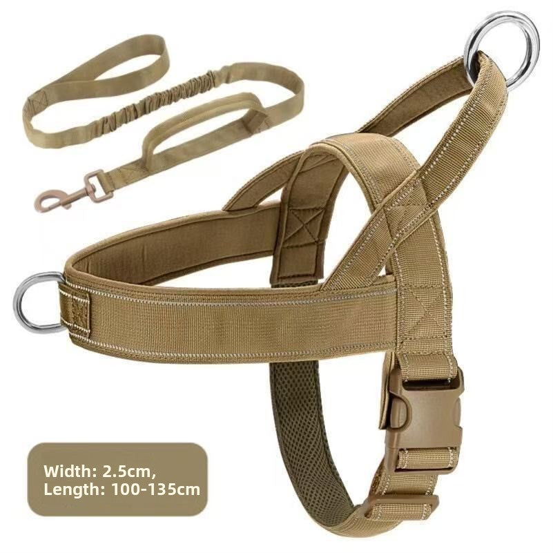 Reflective tactical nylon dog harness, available from Pet Royale UK