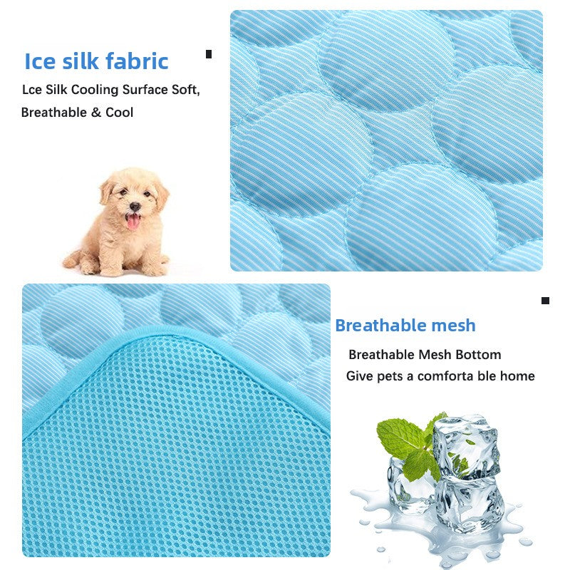 Light blue pet cooling mat with gel layer and mesh base, photo 4