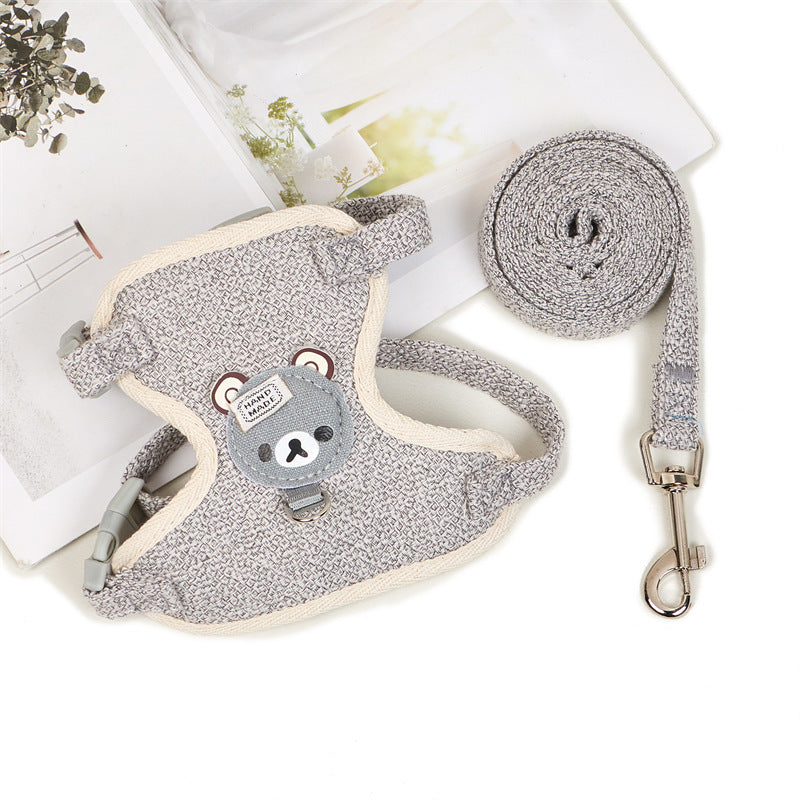 Cloth vest harness with lead for small pets in 4 colour options
