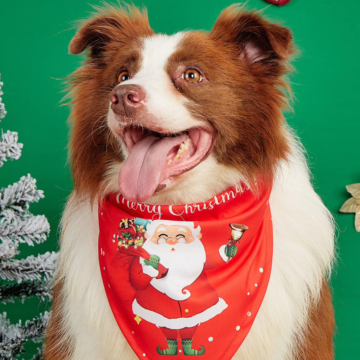 Cartoon print pet bandana for dogs and cats in Design 30, material detail