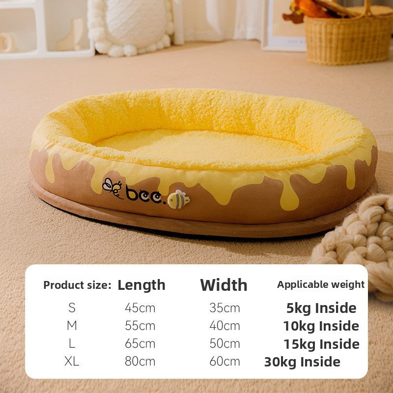 Warm Thick Plush Pet Bed for Dogs and Cats, Washable Options