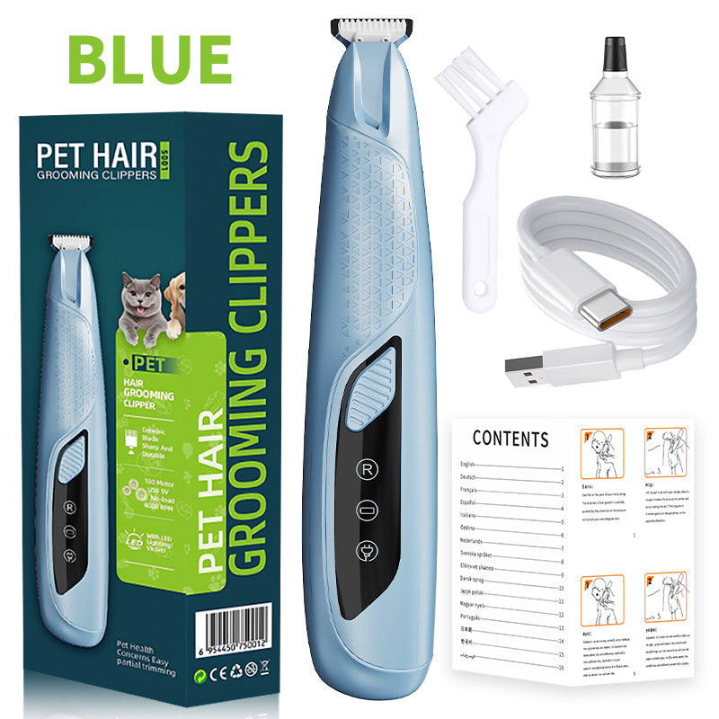 Quiet Cordless Paw Trimmer with LED Light for Dogs and Cats