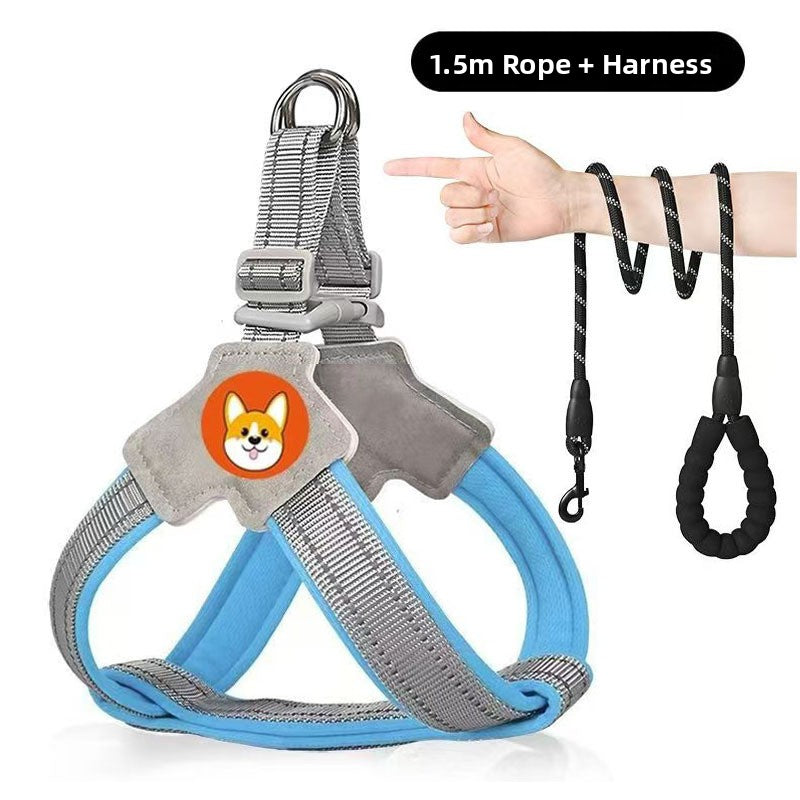 Reflective vest dog harness, available from Pet Royale UK