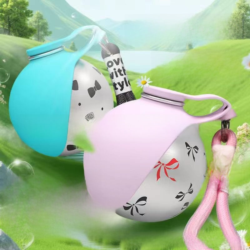 Portable Foldable Stainless Steel Pet Water Bottle with Leakproof Seal for Travel