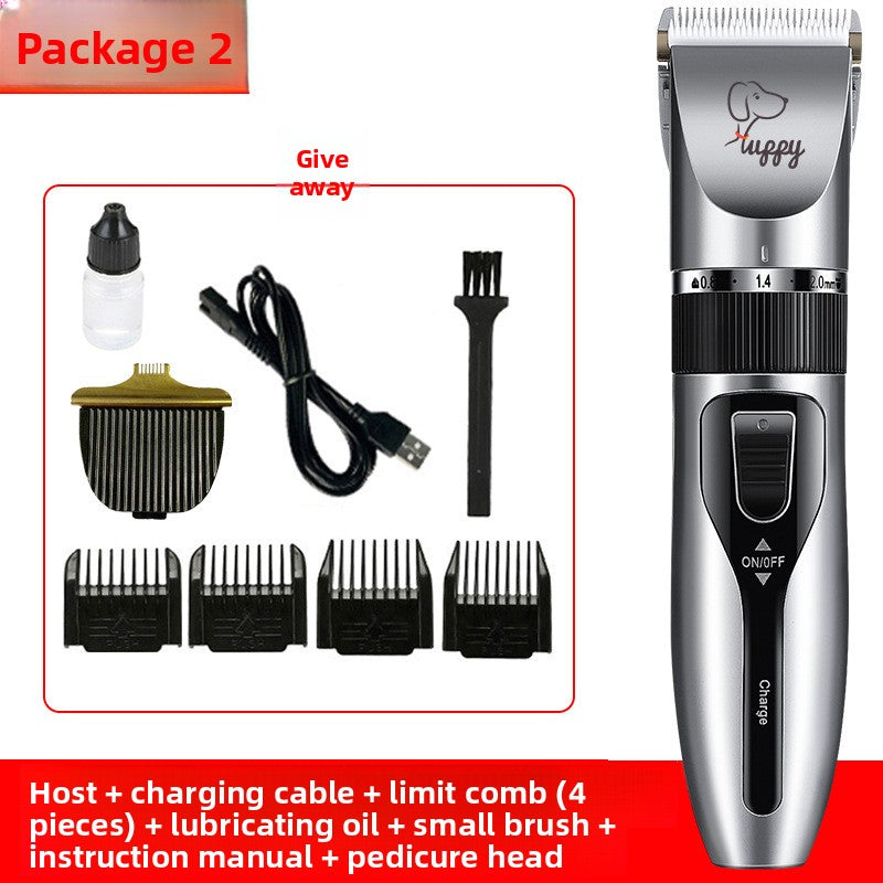 USB Rechargeable Pet Hair Clipper with Ceramic Blade and 4 Combs