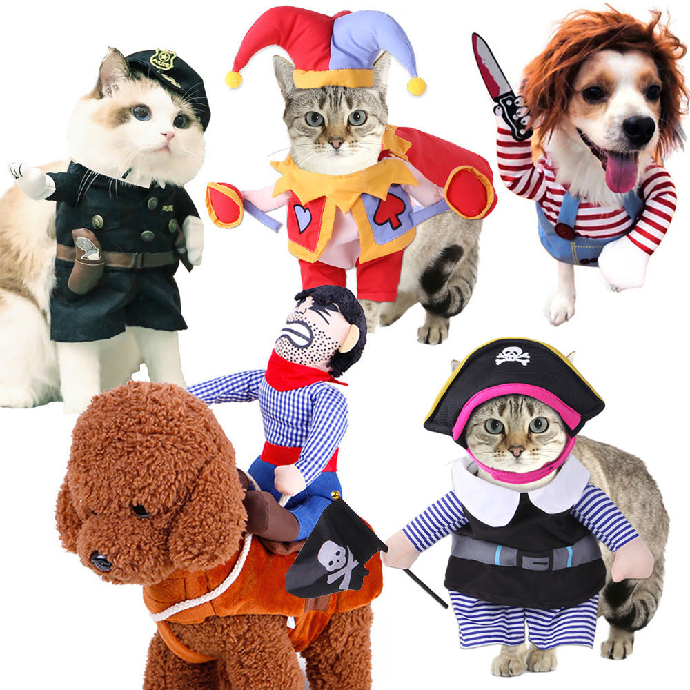 Funny pumpkin and spider Halloween costume for dogs and cats, image 1