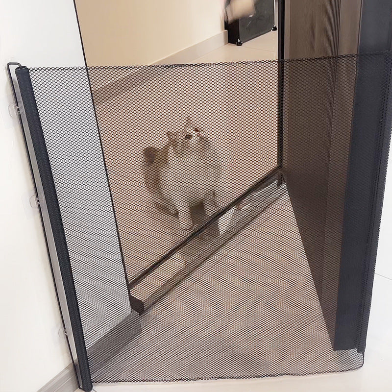 Retractable mesh pet gate for doorways, main product photo