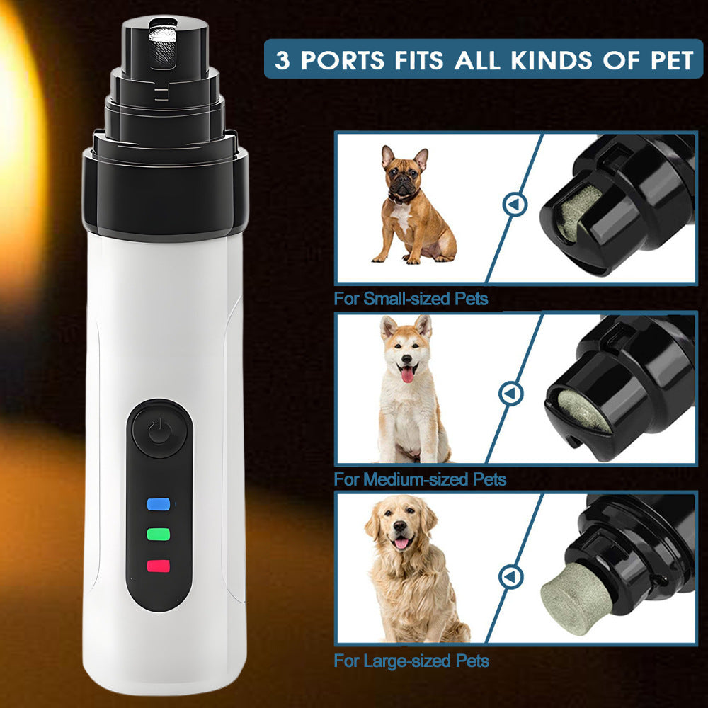 Dual Speed Pet Nail Grinder with LED Light and Diamond Head