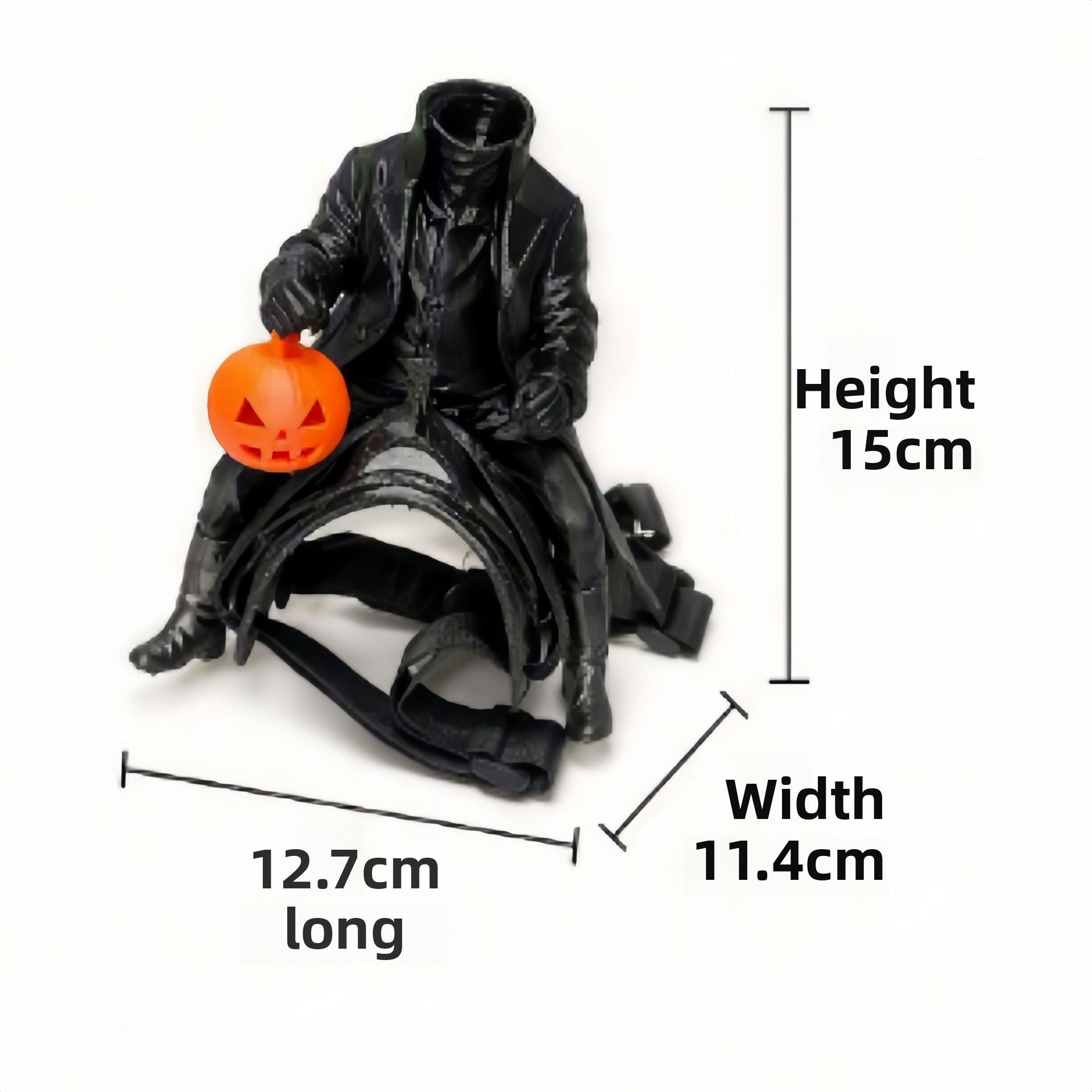 Headless horseman Halloween cat costume with light up lantern