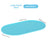 Lake blue waterproof feeding mat placed under dog bowls