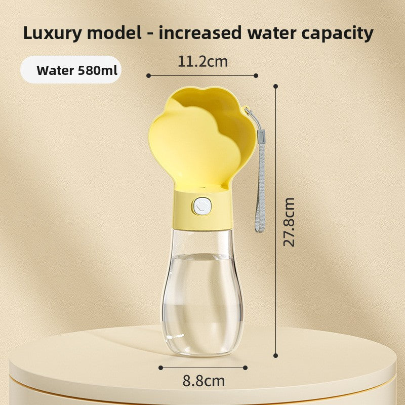 Portable Leak-Proof PP Pet Water Cup for Dogs and Cats, 400ml or 580ml with Food Option