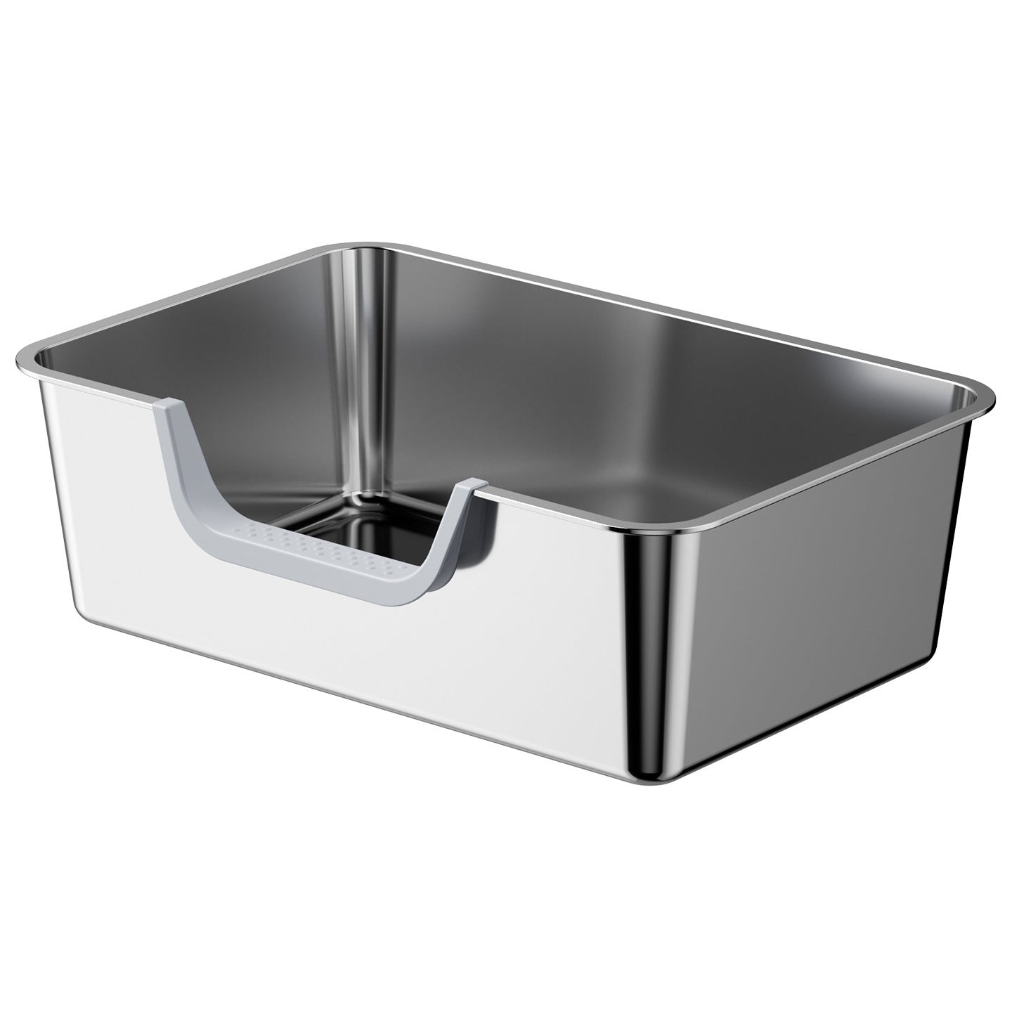 Stainless Steel Cat Litter Box, Front or Side Opening Anti-Splash