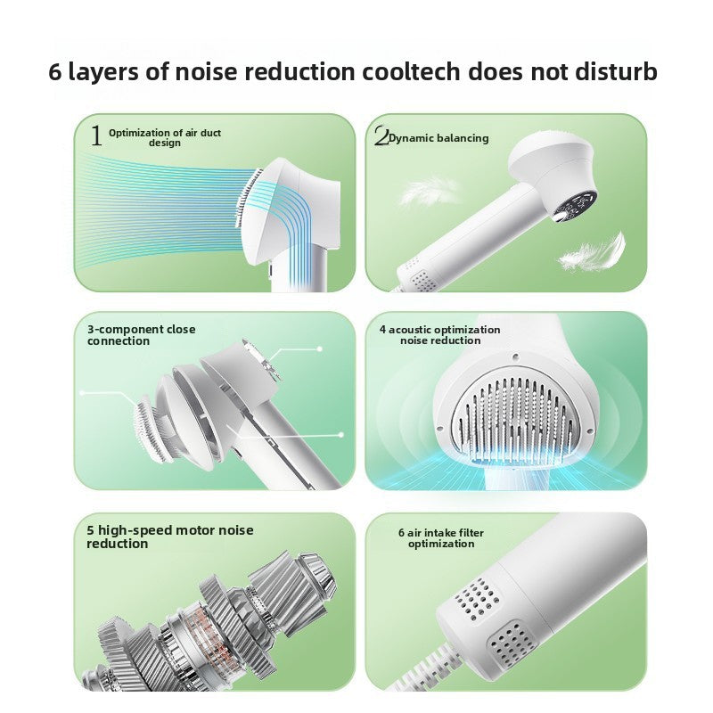 All-in-One Pet Hair Dryer and Comb with Adjustable Temperature and Quiet DC Motor