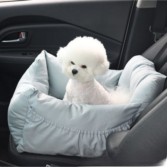Foldable dog car kennel for back seat, alternative angle view