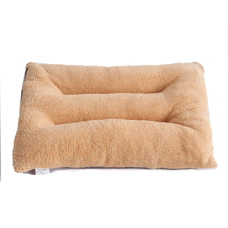 Faux lambswool camel dog mat in large size
