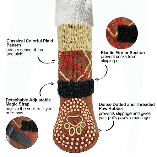 Reversible non slip dog socks, available in 3 colours, image 1
