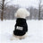 Hooded fleece sweatshirt for small dogs and cats, showing size and shape