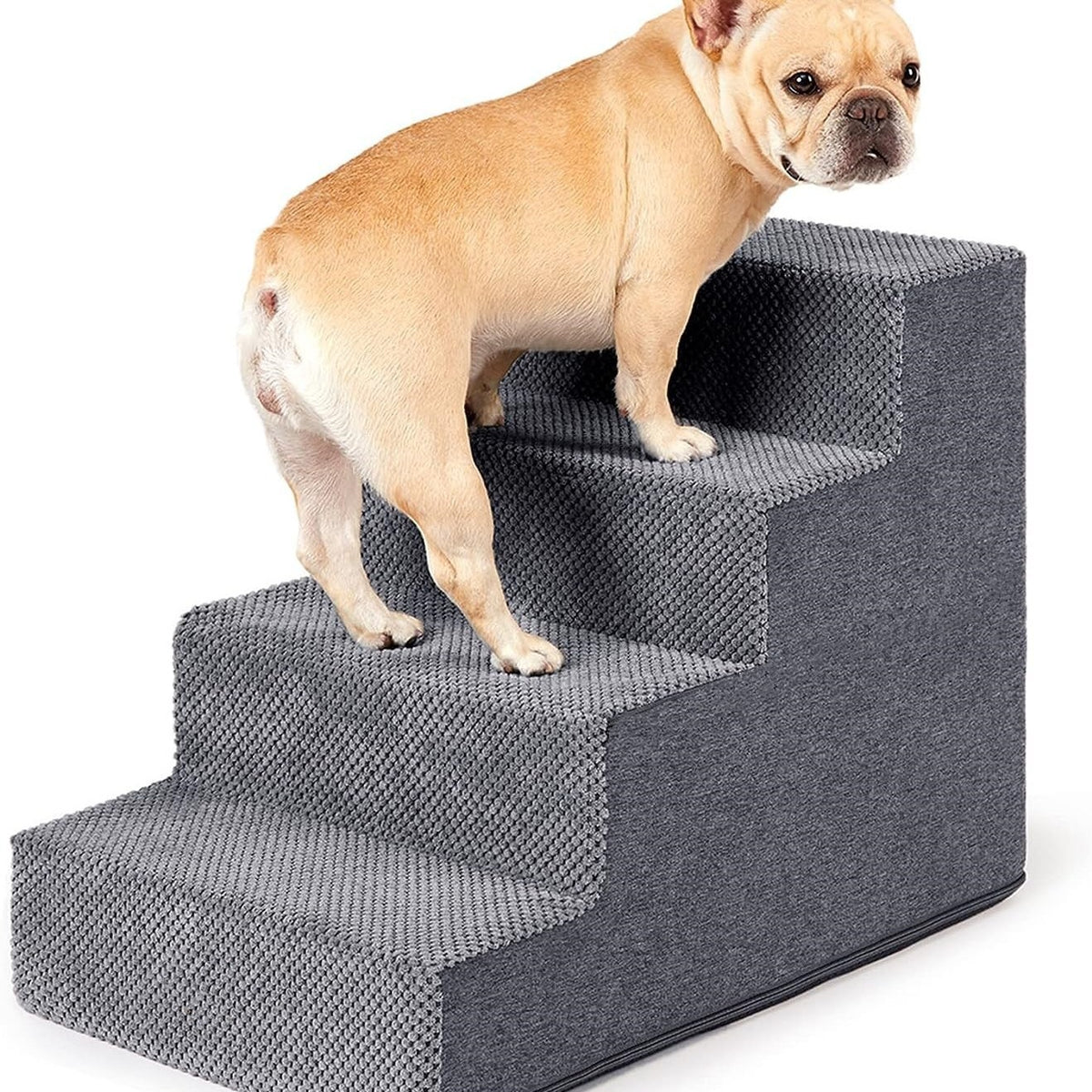 Right-angle sponge pet stairs, main product photo, front view