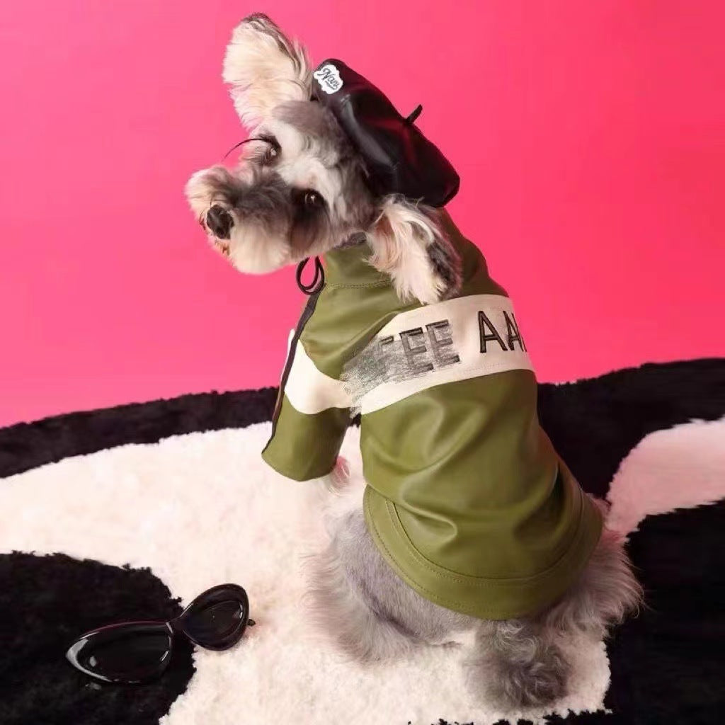 PU biker jacket for small dogs, available in 2 colours, image 3