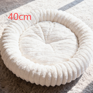 Round Flannel Pet Bed Cushion with PP Cotton Filling