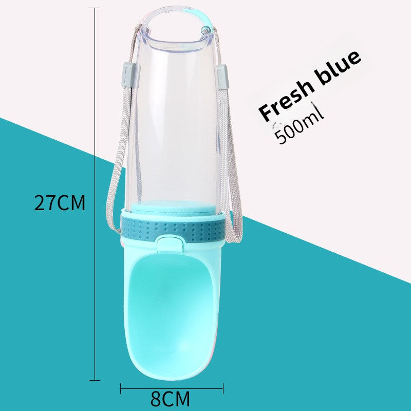 Portable 500ml Dog Water Bowl and Dispenser Cup with Leakproof Seal for Walks and Travel