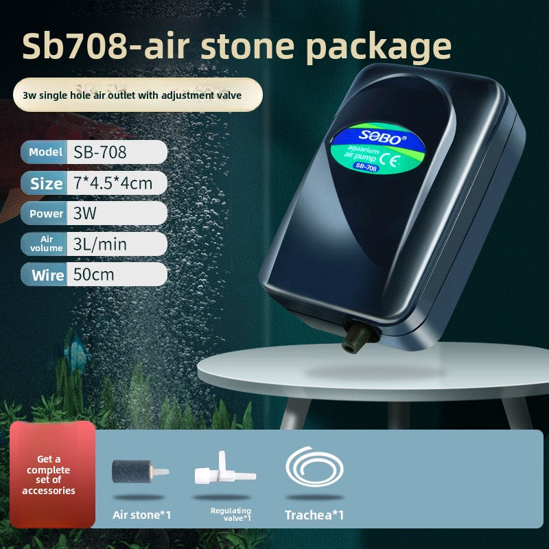 Adjustable quiet aquarium air pump with air stone kit, view 13