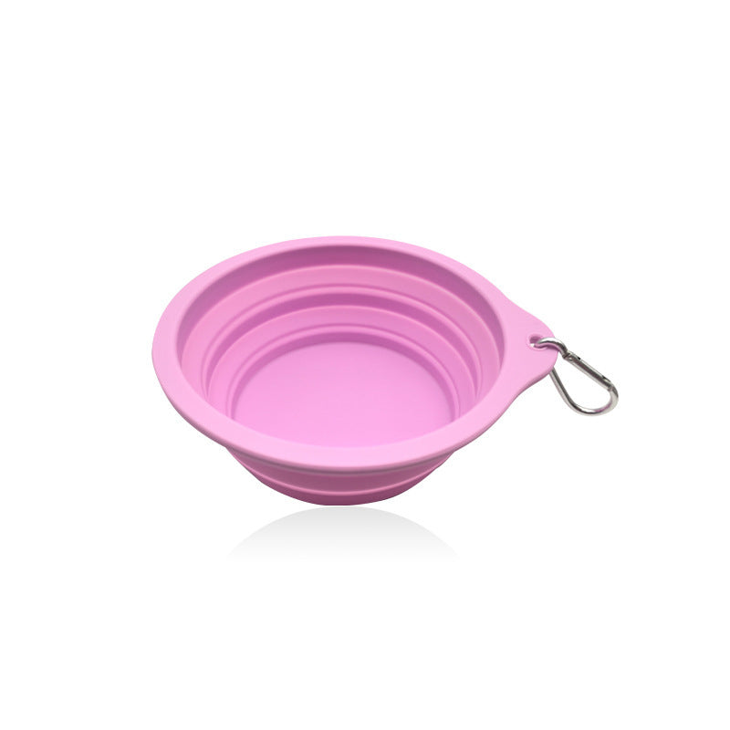 Outdoor Portable Folding Silicone Pet Bowl with Carabiner, 350ml and 650ml Sizes