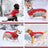Windproof fleece lined padded dog coat in Red and Grey, front view