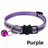 Striped reflective cat collar with bell, close-up detail view