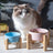 Elevated Ceramic Pet Feeding Bowl with Bamboo Stand, Anti-Spill Base in Five Colours