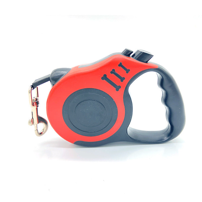 Automatic retractable dog lead in blue with compact handle