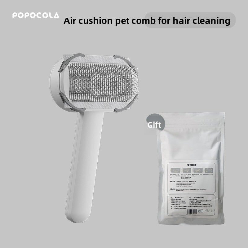Deshedding Brush with One-Button Hair Release for Cats and Dogs