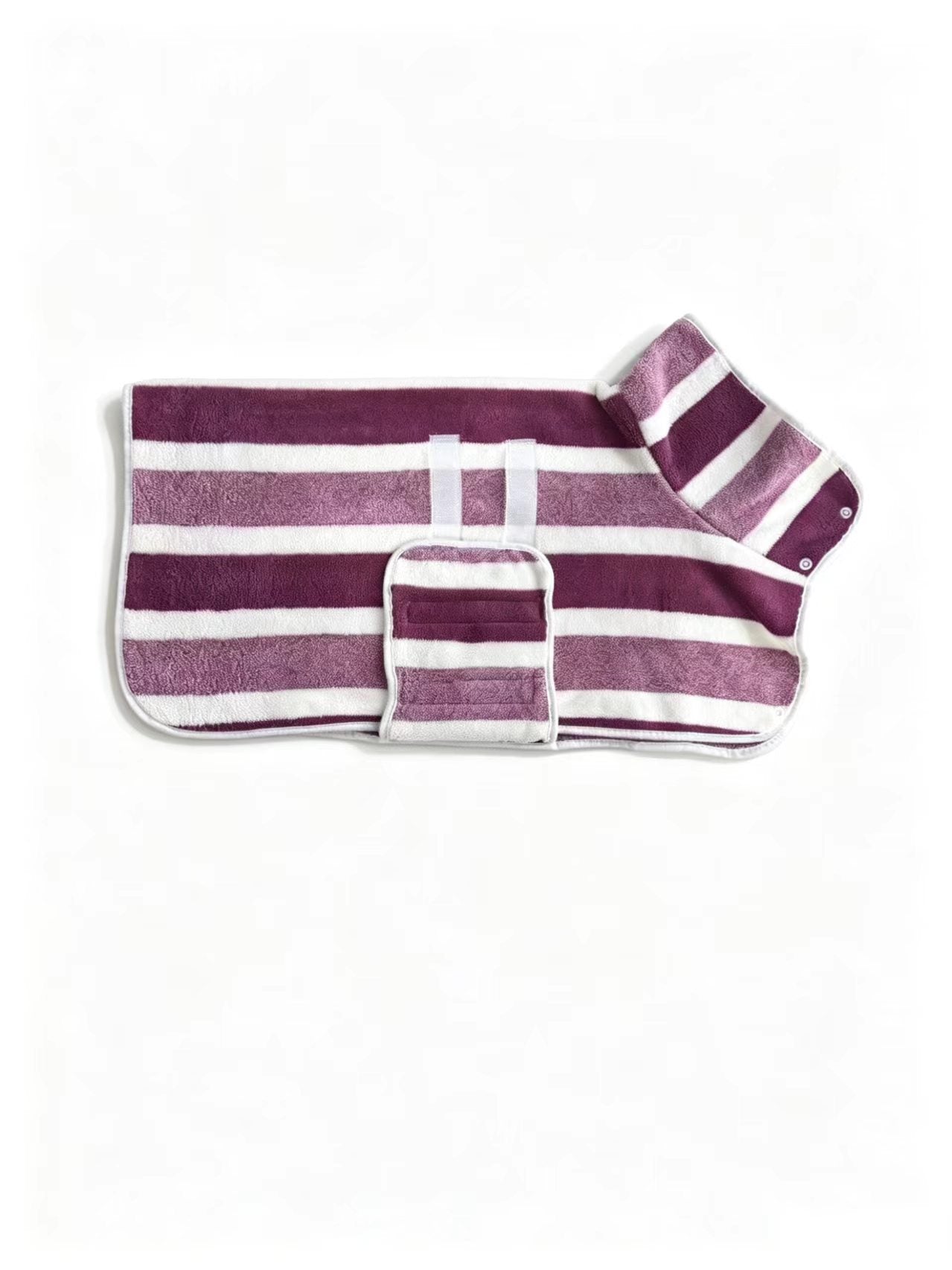 Striped coral fleece dog bathrobe, available in 5 colours, image 36