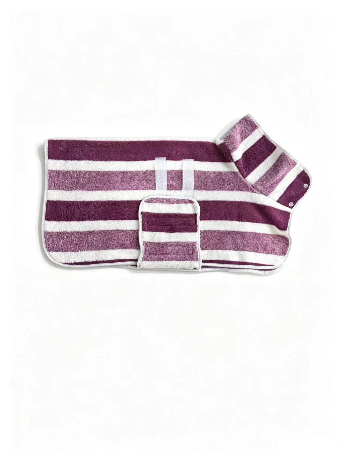 Striped coral fleece dog bathrobe, available in 5 colours, image 36
