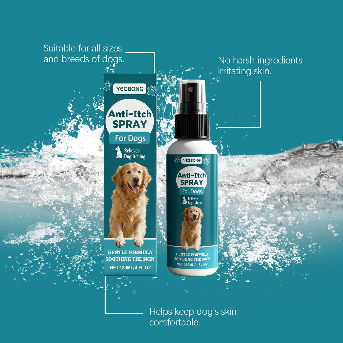 Soothing Pet Skin Care Spray for Itchy and Dry Skin