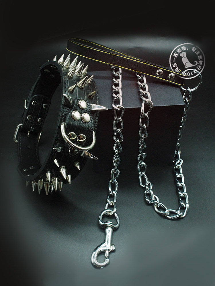 Golden brown studded dog collar with short studs, adjustable 38 to 43cm, view 2