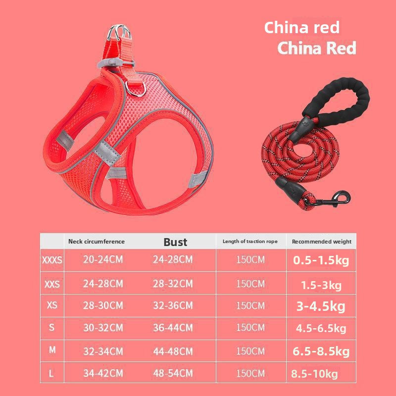 Reflective mesh vest harness and lead set for cats and small dogs, view 64