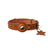 Brown cowhide leather dog collar with AirTag holder, tag not included, product image 4
